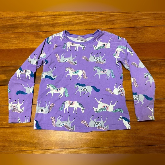 Hanna Andersson Other - Hanna Andersson Purple Cotton Horse Long Sleeve Tee Shirt Size 6-7 or 120 cm